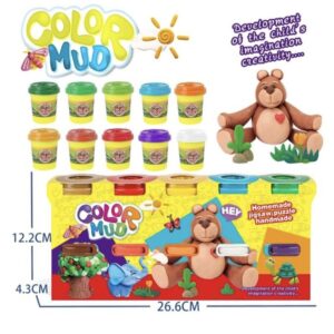 طقم عجين ملون للأطفال – Color Mud مع قوالب تشكيل